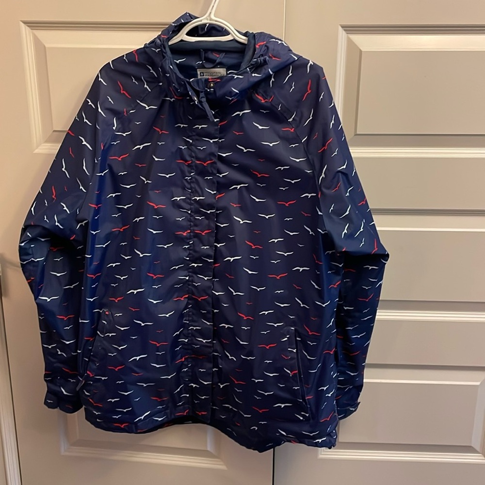 Ladies size 16 (similar XXL) blue rain jacket/windbreaker
